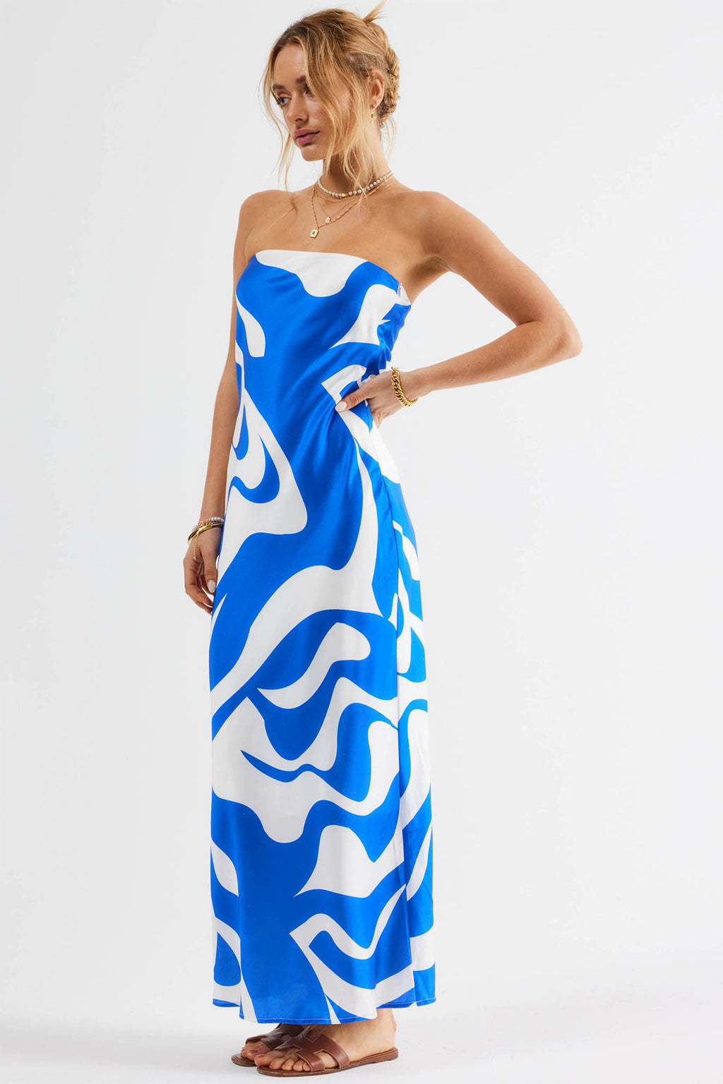 SNDYS Angel Midi Dress Swirl Blue by Selfie Leslie