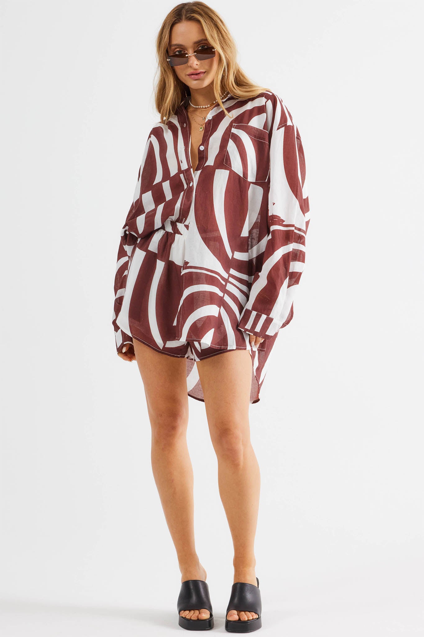 SNDYS Heather Shorts Swirl Brown by Selfie Leslie