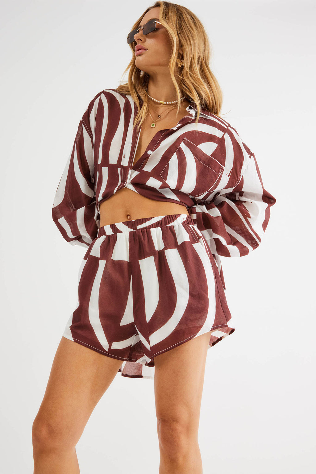 SNDYS Heather Shirt Swirl Brown by Selfie Leslie