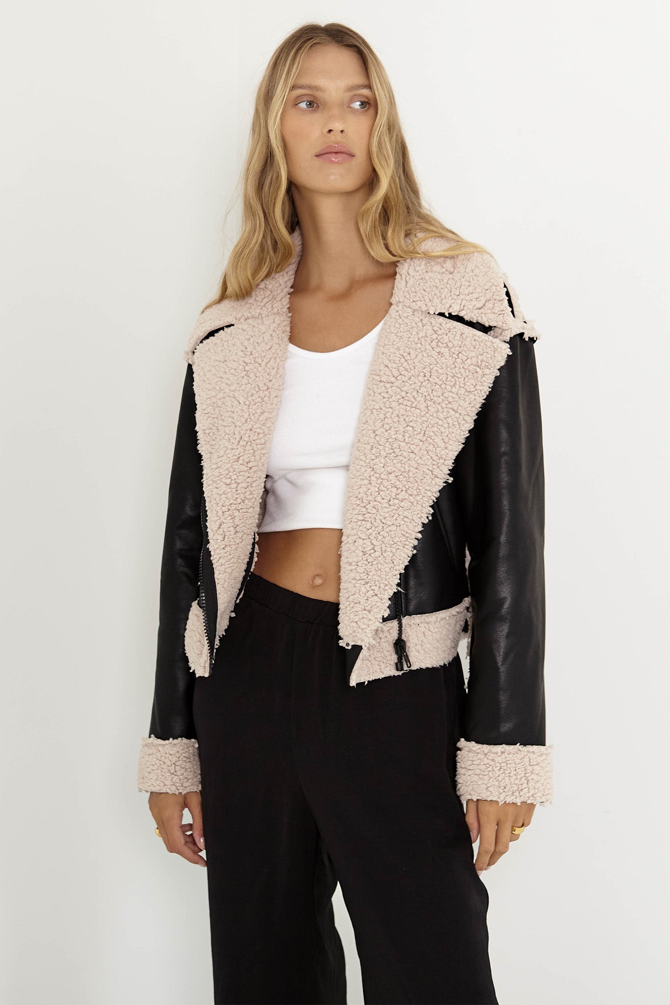 SNDYS Billie Aviator Jacket Black by Selfie Leslie