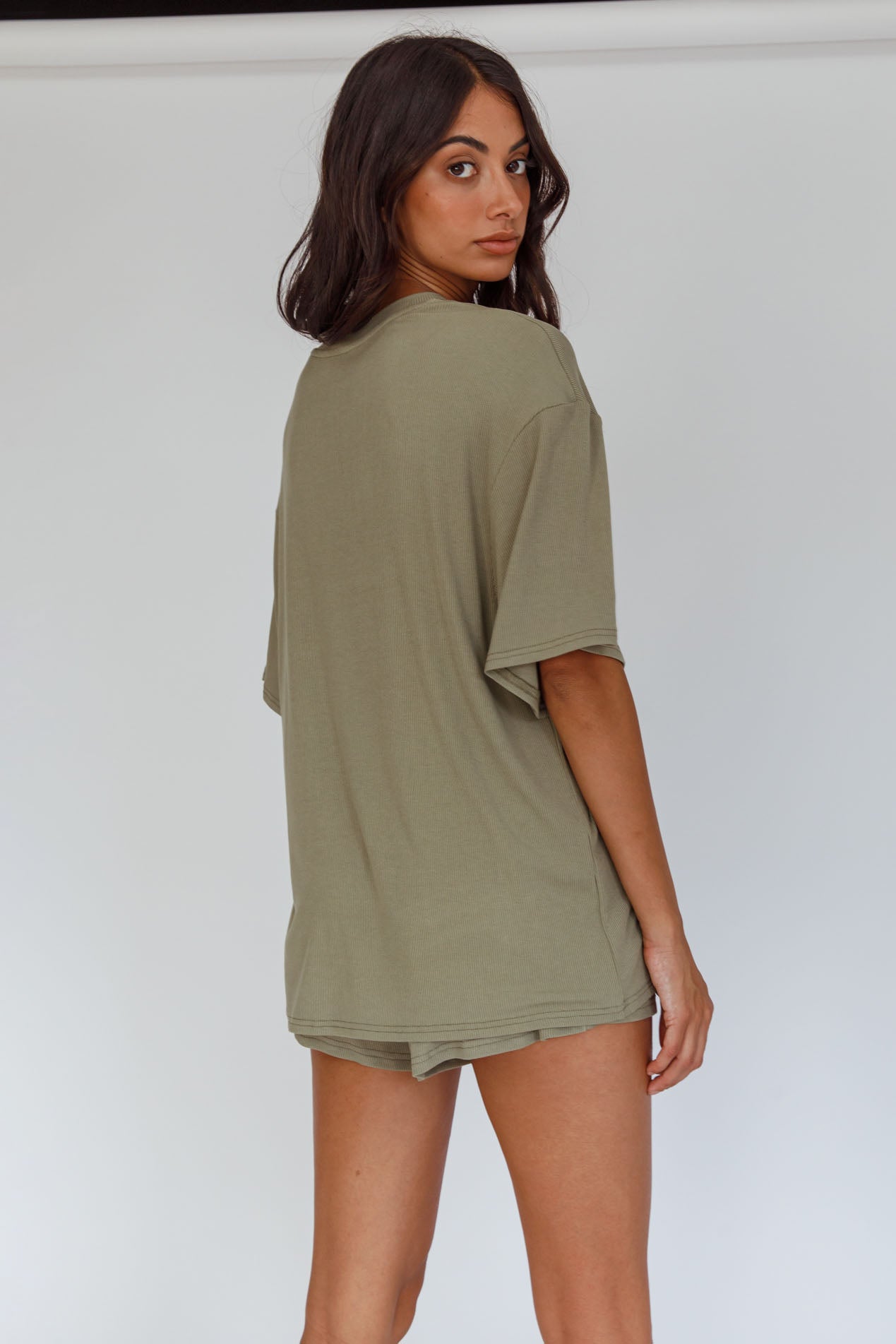 On Track SL Logo Shorts Khaki by Selfie Leslie