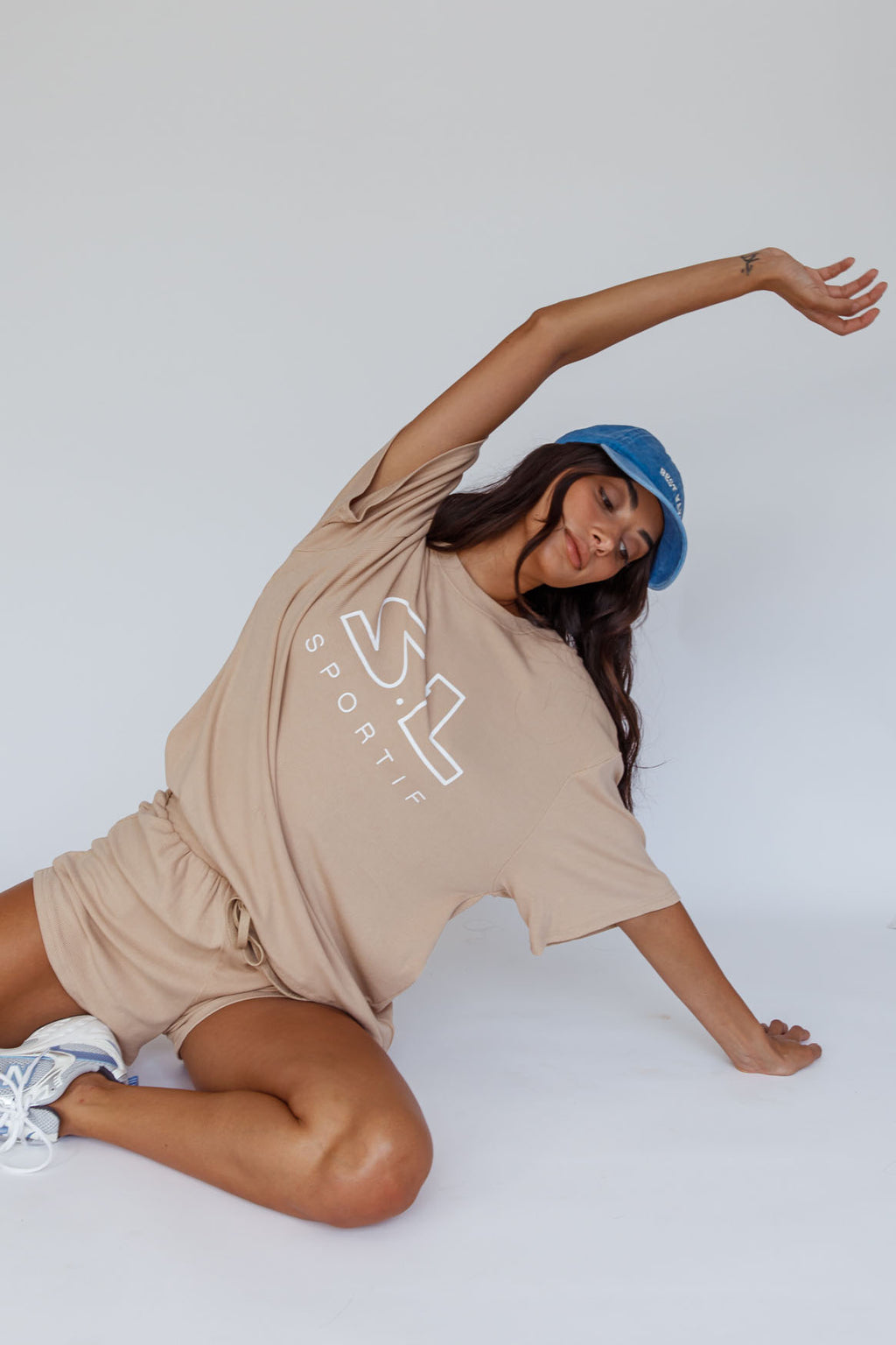 On Track SL Logo T-Shirt Camel by Selfie Leslie
