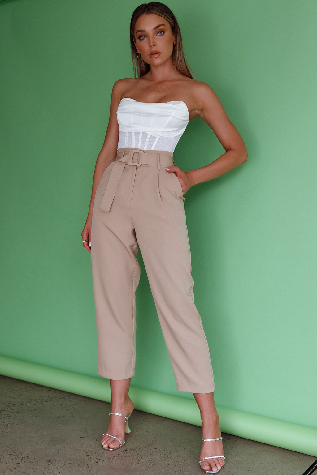 Firenze Cowl Mesh Top Off White by Selfie Leslie