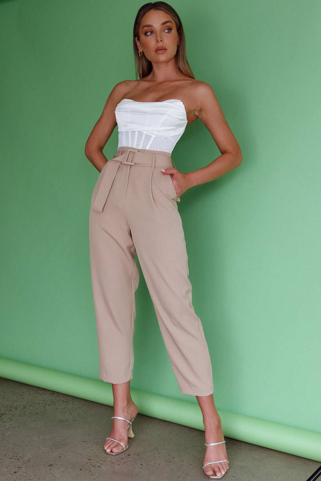 Firenze Cowl Mesh Top Off White by Selfie Leslie