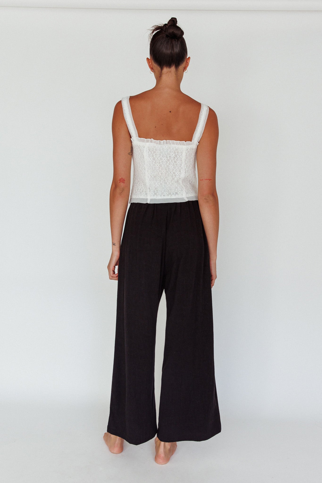Backstage Pleated Wide Leg Pants Black by Selfie Leslie