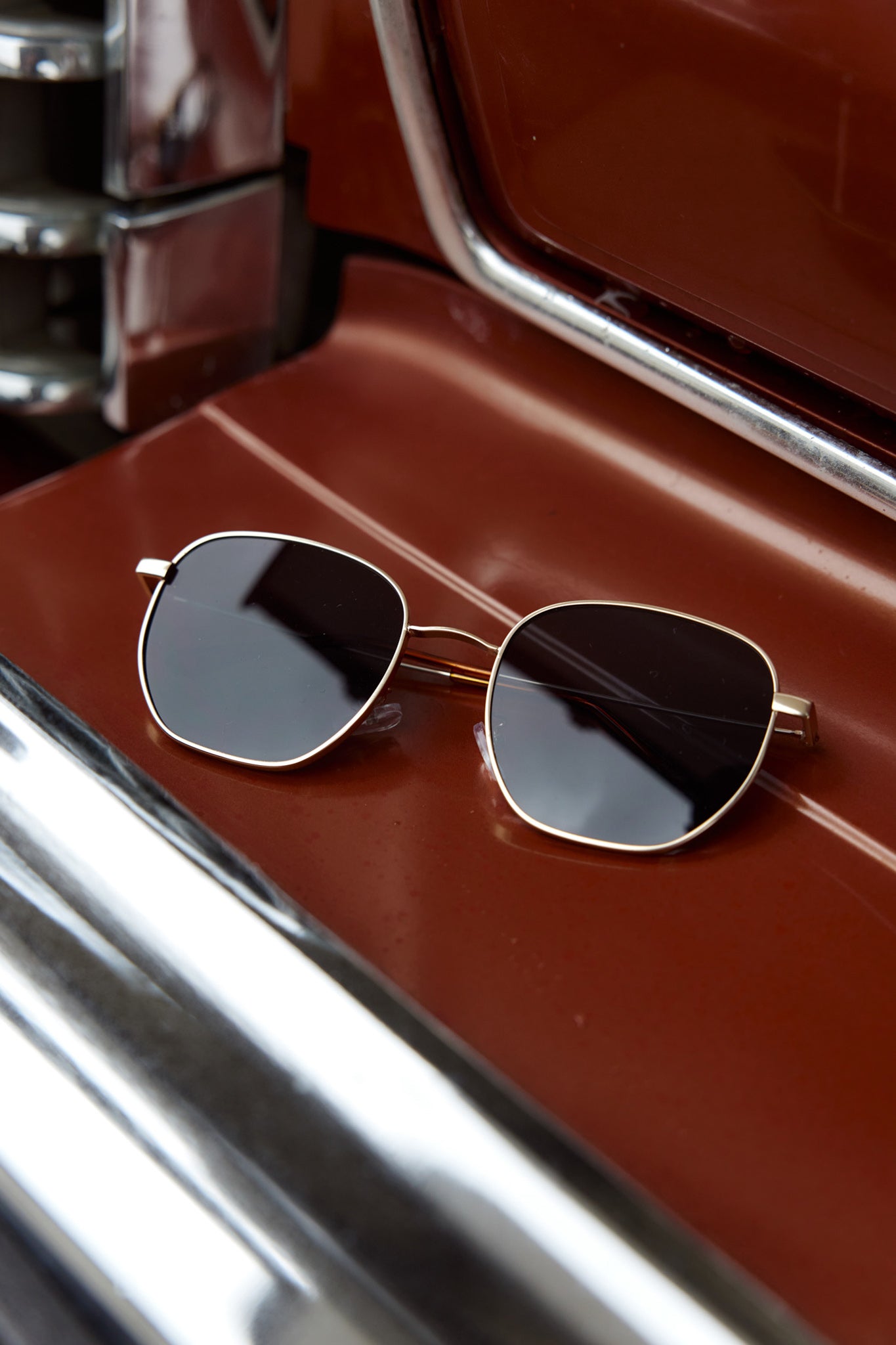 Farrah Gold Aviator Sunglasses Black by Selfie Leslie