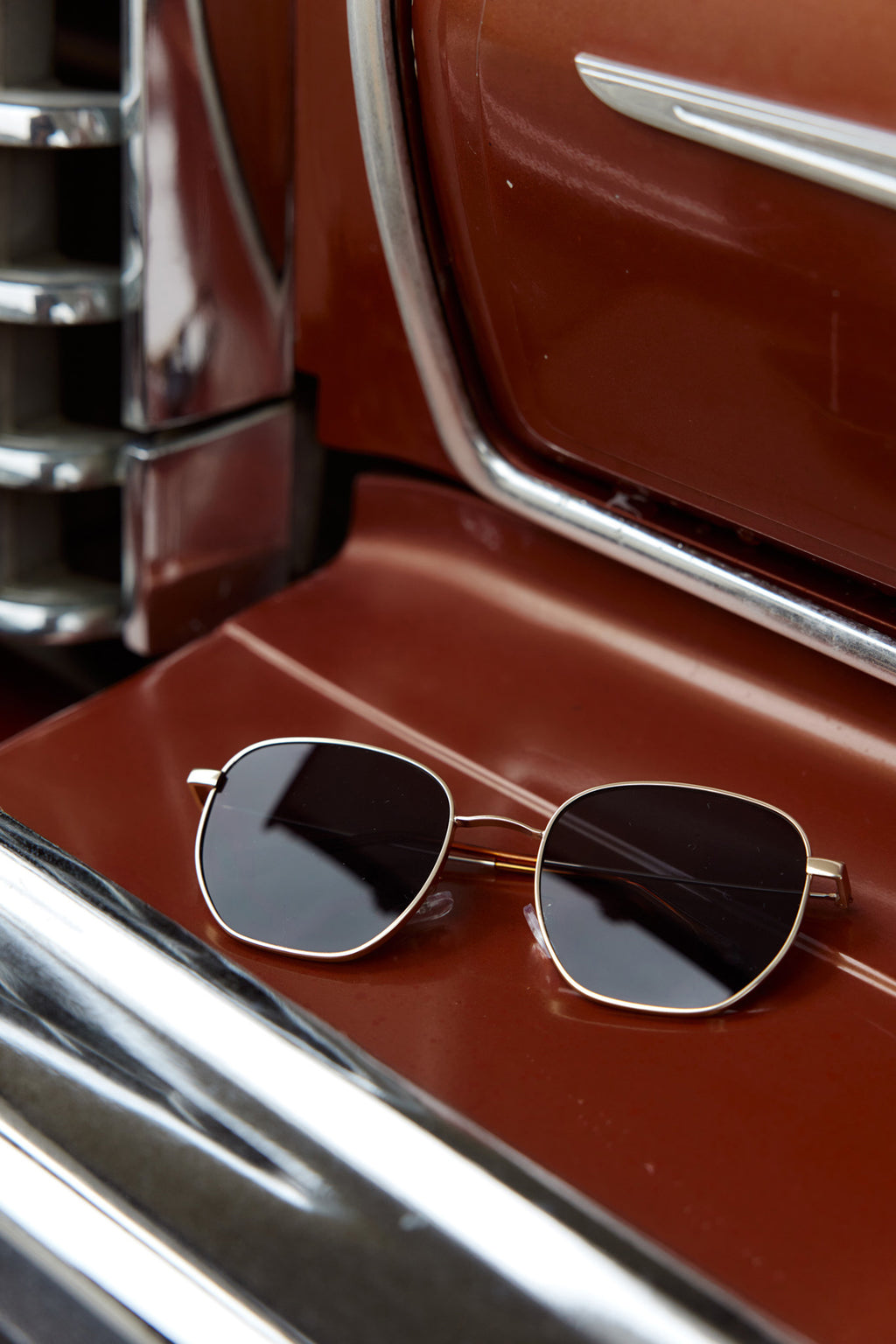 Farrah Gold Aviator Sunglasses Black by Selfie Leslie
