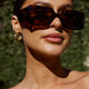 Hailey Rectangular Sunglasses Tortoiseshell Brown