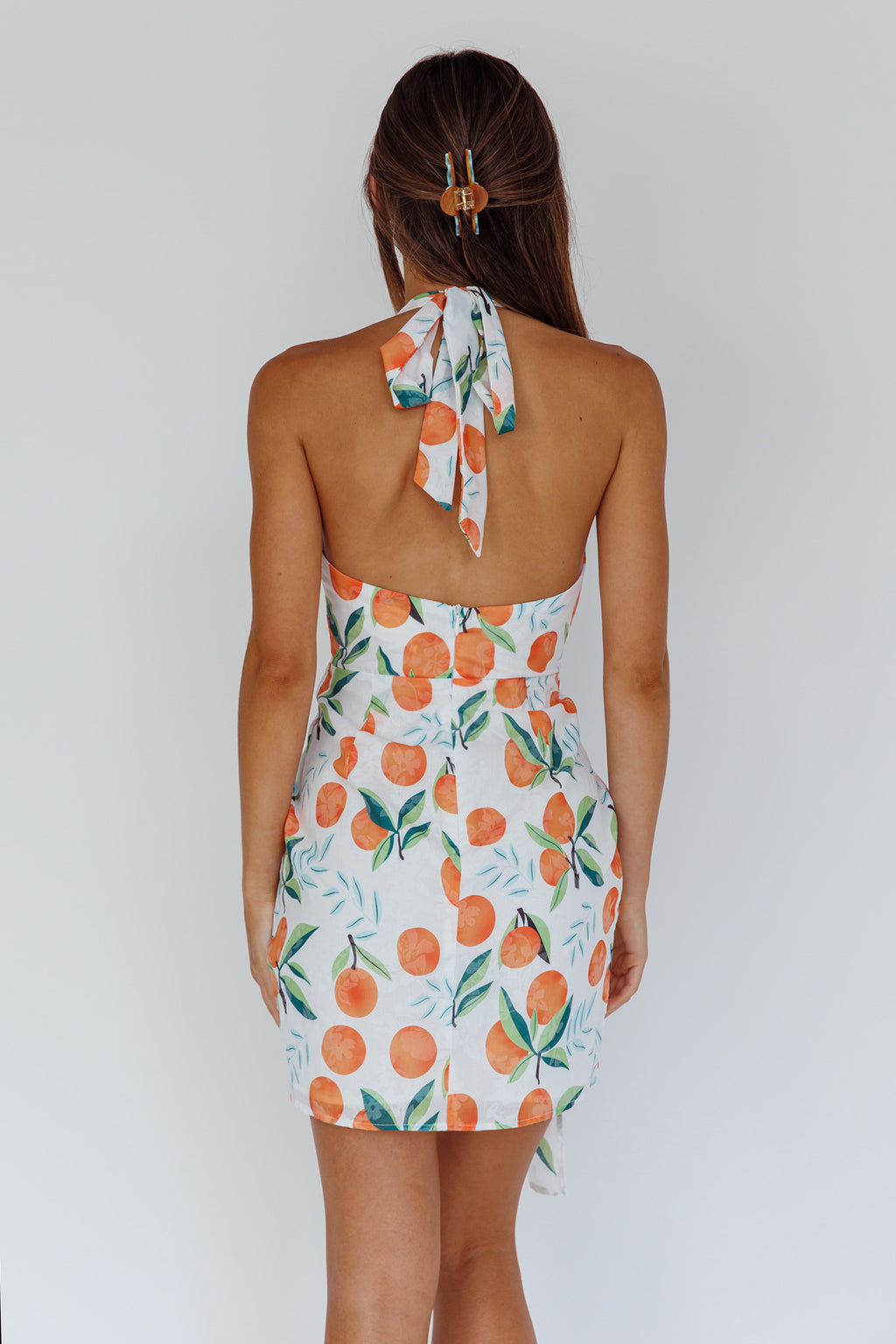 Euro Trip Halter Wrap Mini Dress Orange by Selfie Leslie