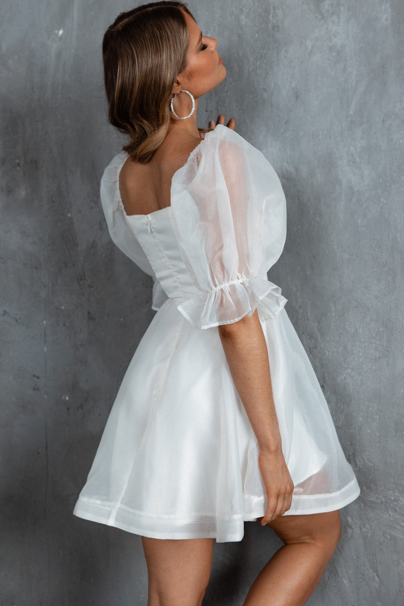 I've Got Sunshine Puff Sleeve Mini Dress White by Selfie Leslie