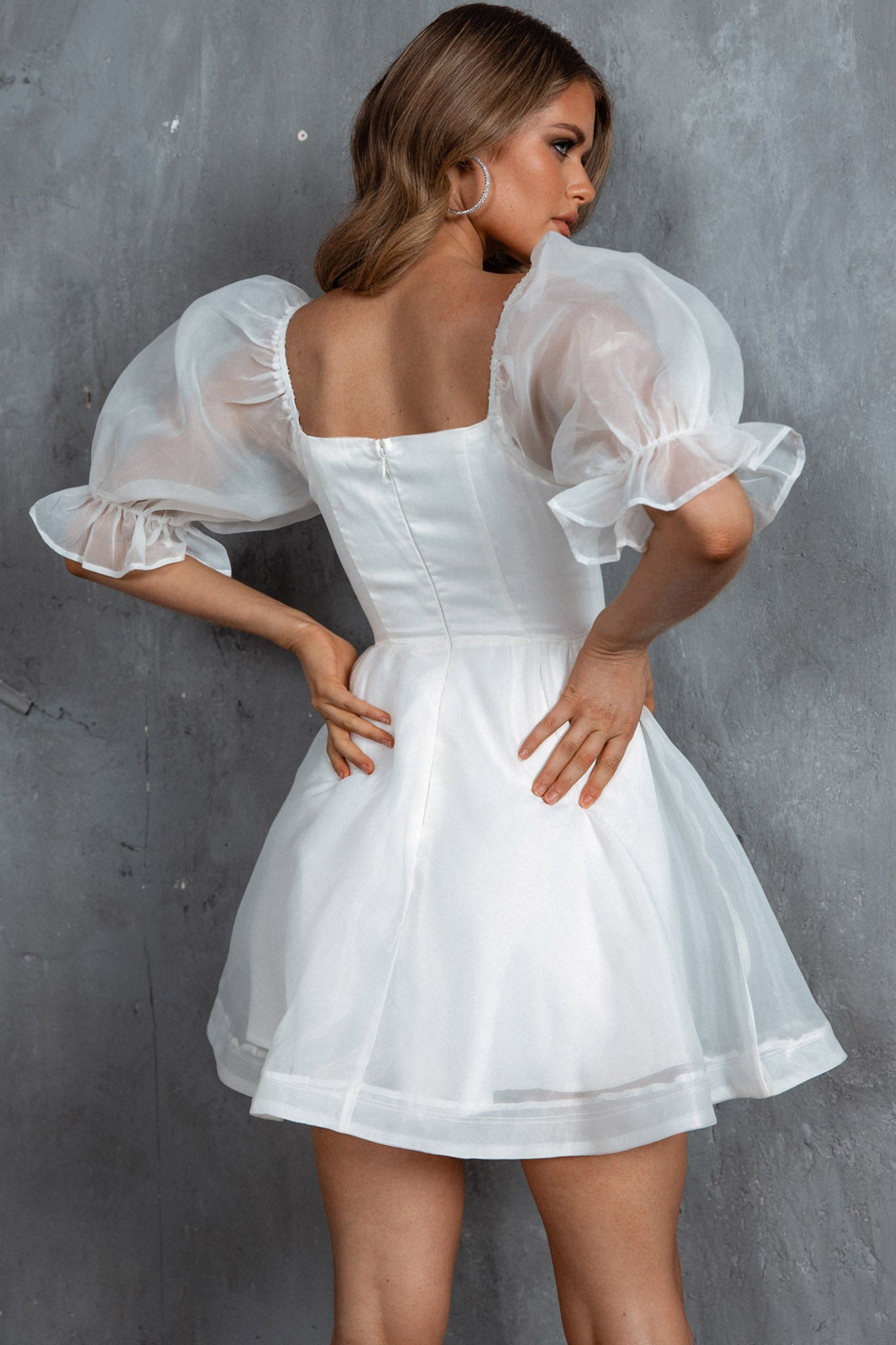 I've Got Sunshine Puff Sleeve Mini Dress White by Selfie Leslie