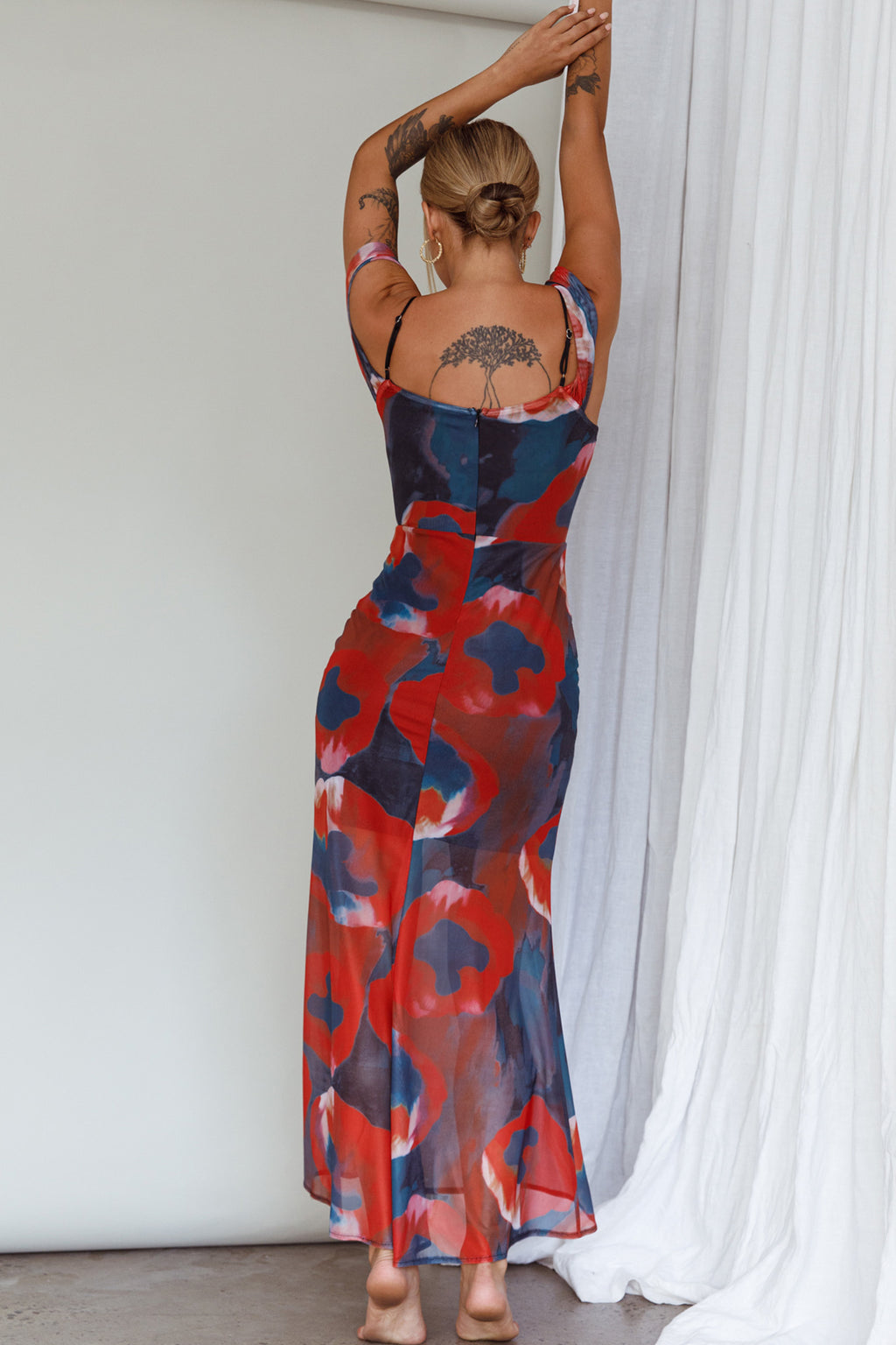 off the shoulder midi dress red Arcadia Off-Shoulder Sleeve Midi Dress Red