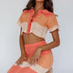 May Blooms Button Up Crop Top Tangerine
