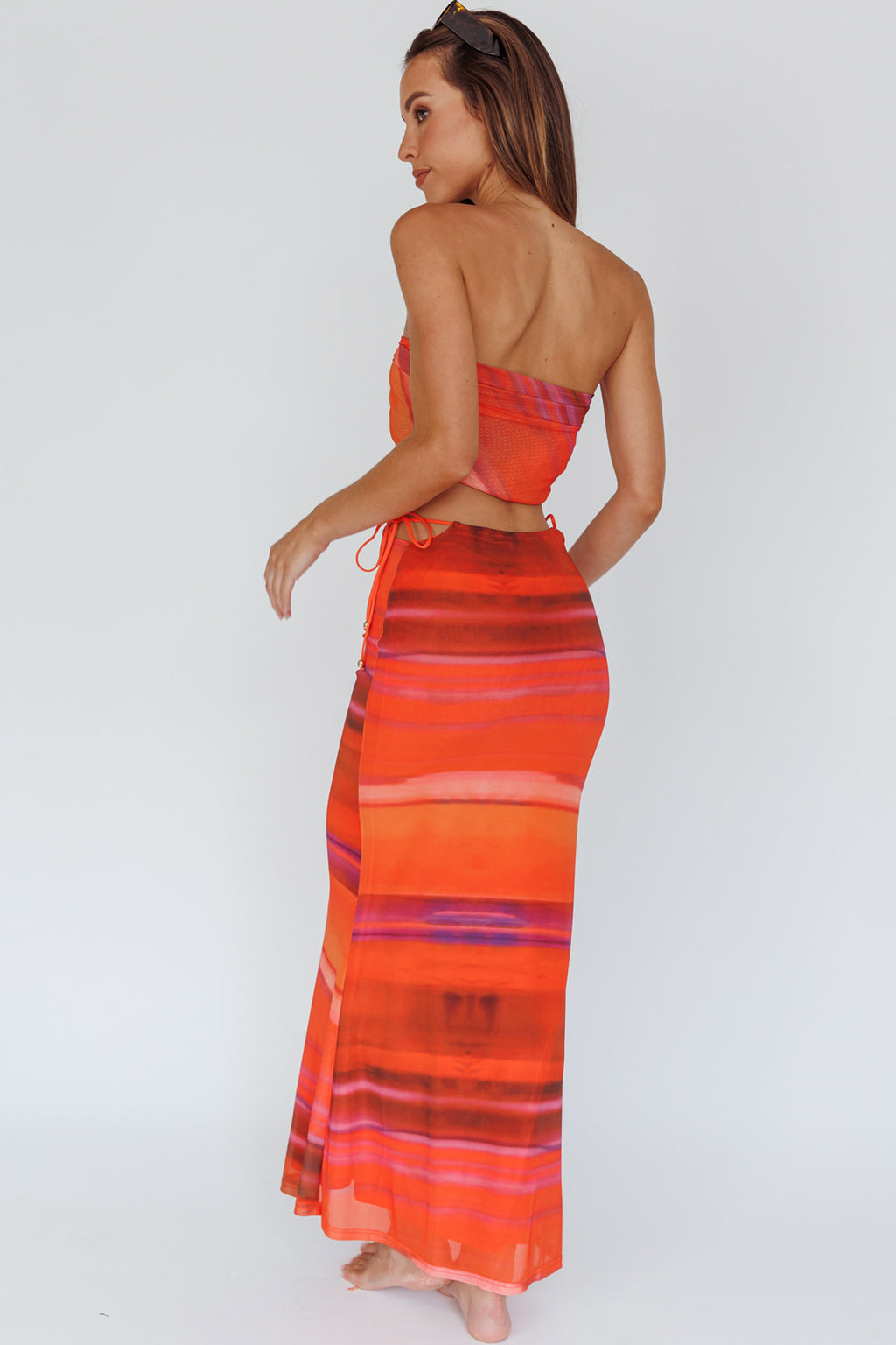 Just Like That Multiway Midi Dress & Scarf Orange by Selfie Leslie