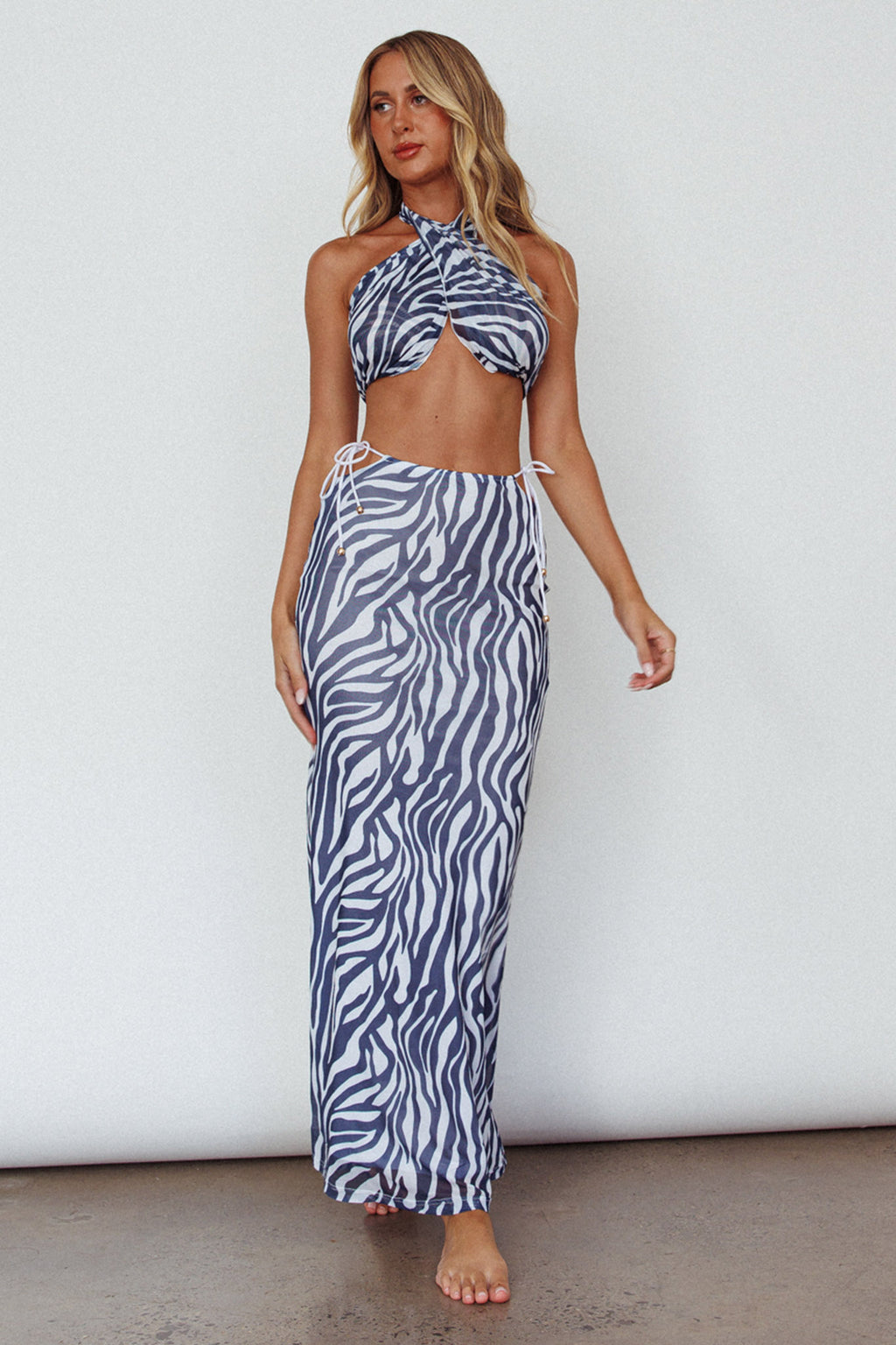 Just Like That Multiway Midi Dress & Scarf Navy by Selfie Leslie