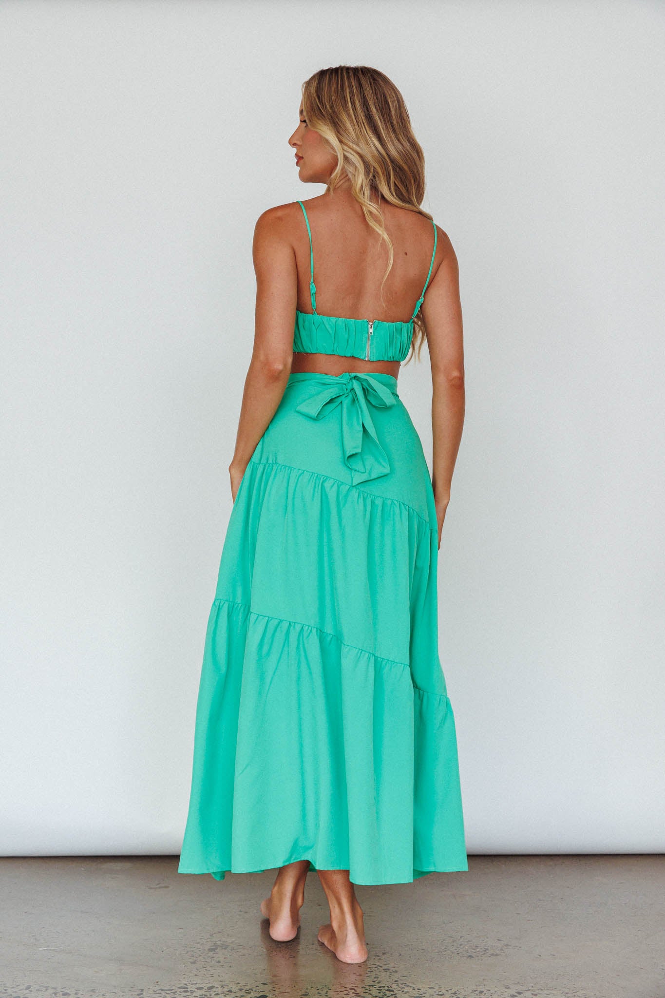 Bondi Waist Tie Maxi Skirt Apple by Selfie Leslie