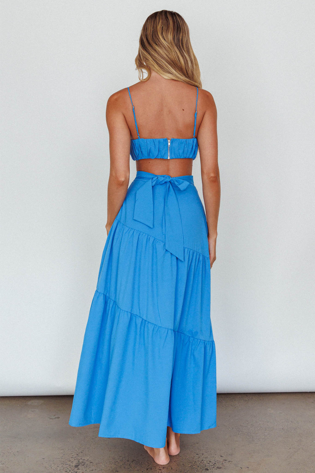 Bondi Waist Tie Maxi Skirt Sapphire by Selfie Leslie