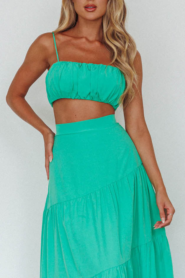 Bondi Gathered Crop Top Apple by Selfie Leslie