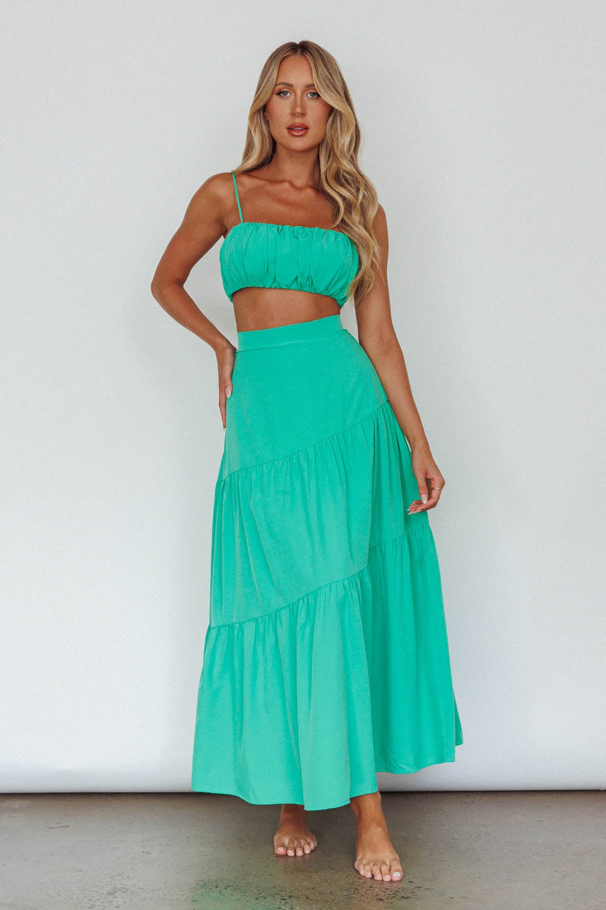 Bondi Gathered Crop Top Apple by Selfie Leslie