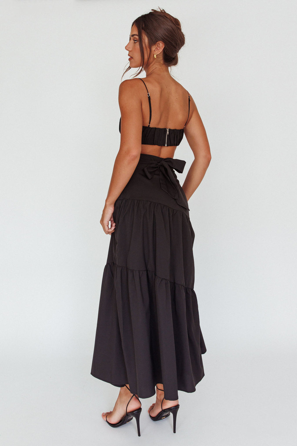Bondi Gathered Crop Top Black by Selfie Leslie