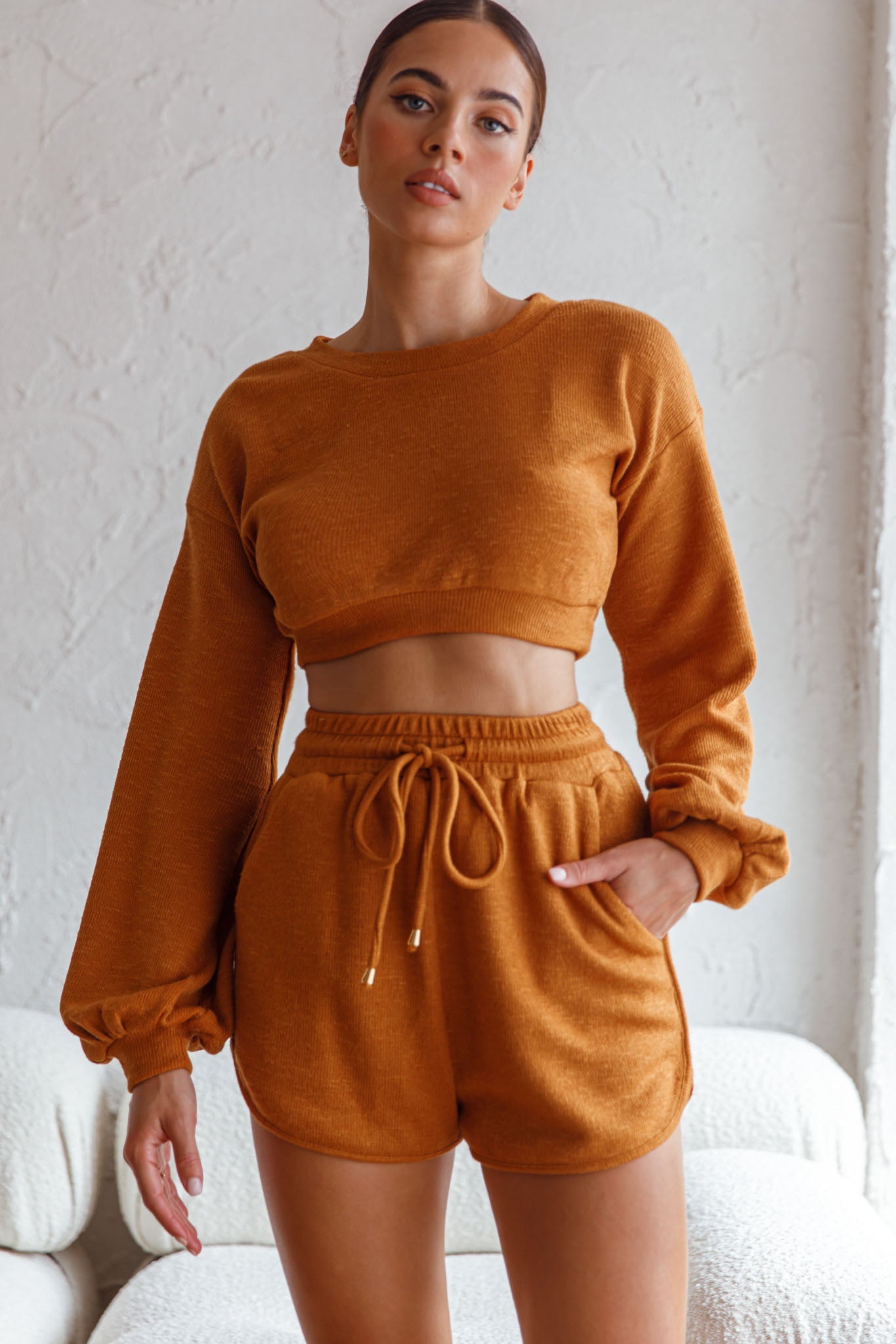 TGIF Crop Sweater Mustard by Selfie Leslie