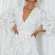 Live Free Button-Up Bodice Long Sleeve Romper White