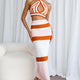 Higher Love Knit Maxi Skirt Striped Orange