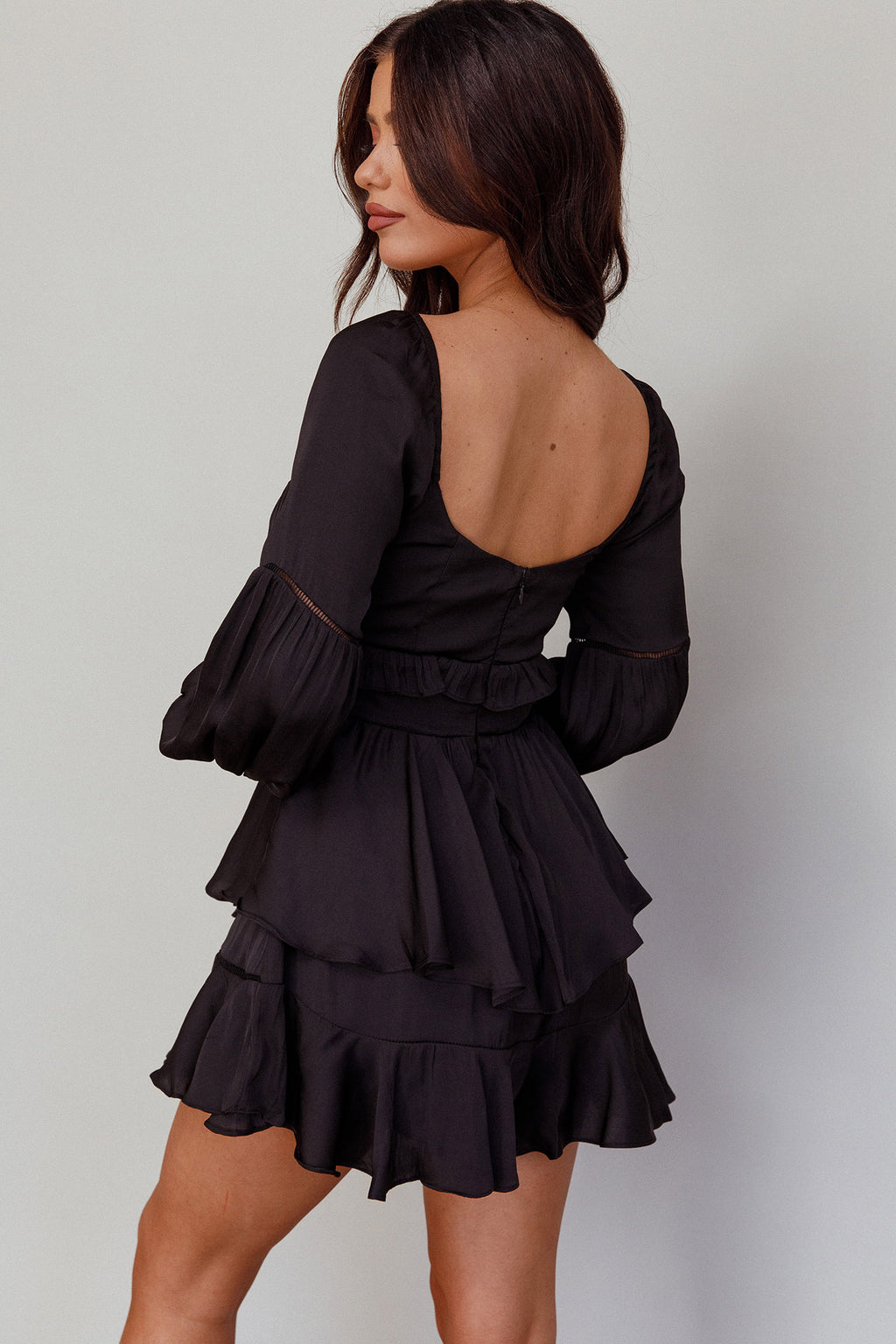 Alabama Long Sleeve Satin Romper Black by Selfie Leslie