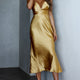 Ma Jolie Strapless Midi Dress Gold