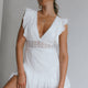 Idyllwild Ruffle Shoulder Mini Dress Off White