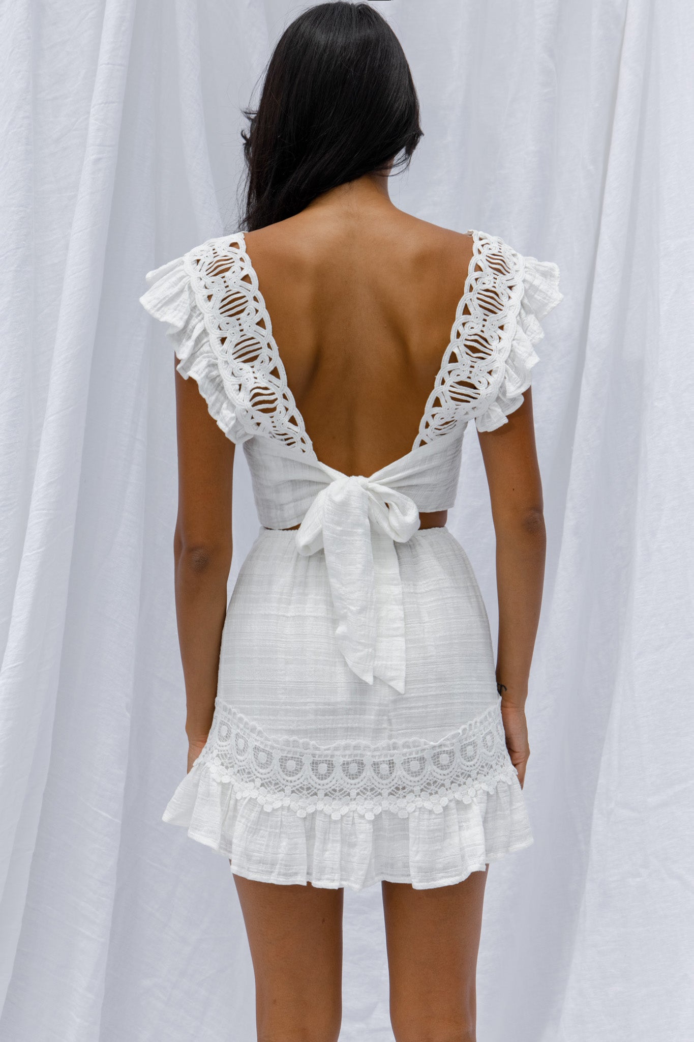 Just Bliss Tied Back Crop Top White by Selfie Leslie