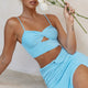 One Night Only Twist Bust Cami Strap Crop Top Sky Blue