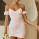 It's A Vibe Sweetheart Neckline Puff Sleeve Mini Bodycon Dress Pink