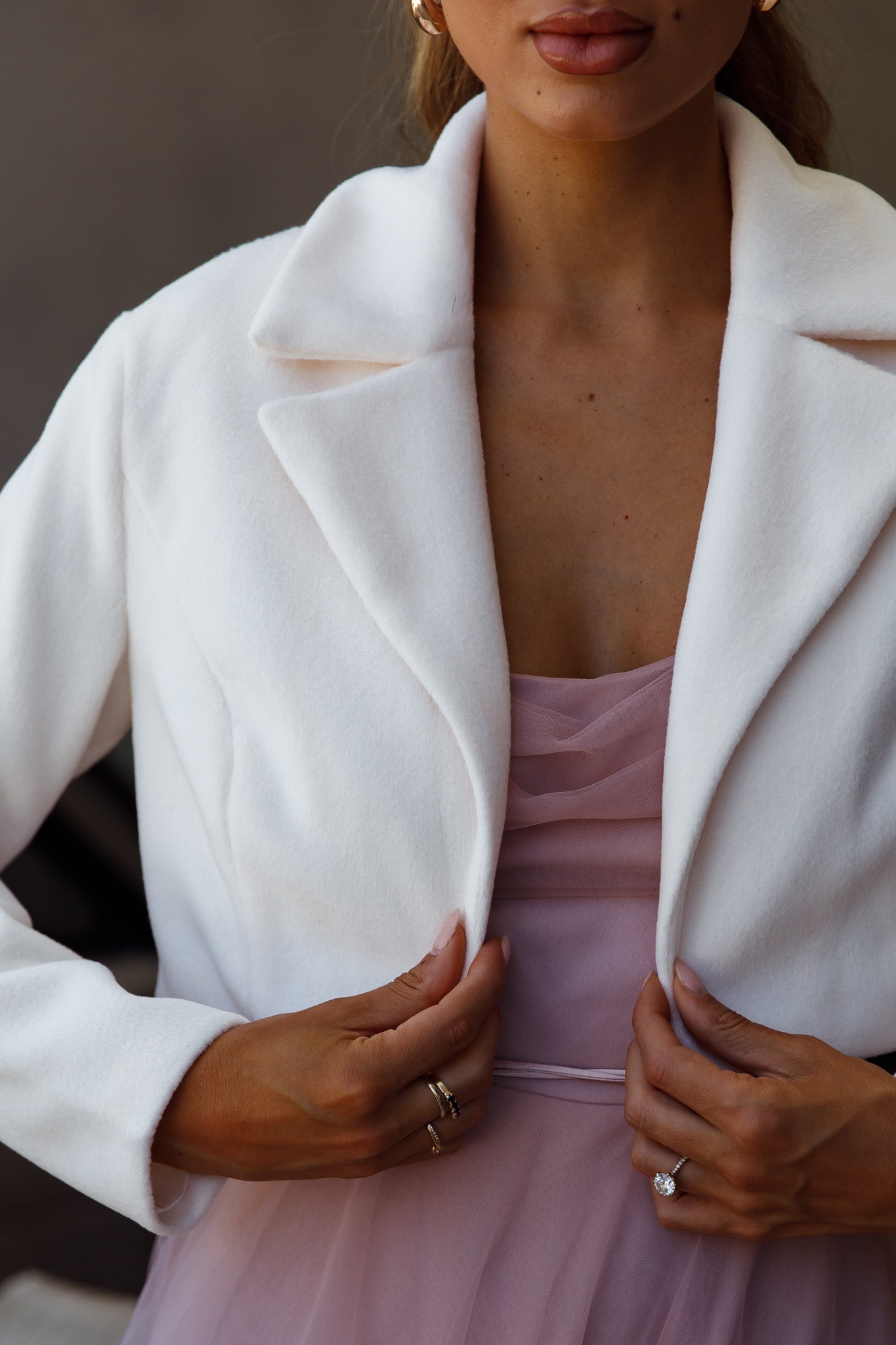 Tres Jolie Crop Jacket White by Selfie Leslie