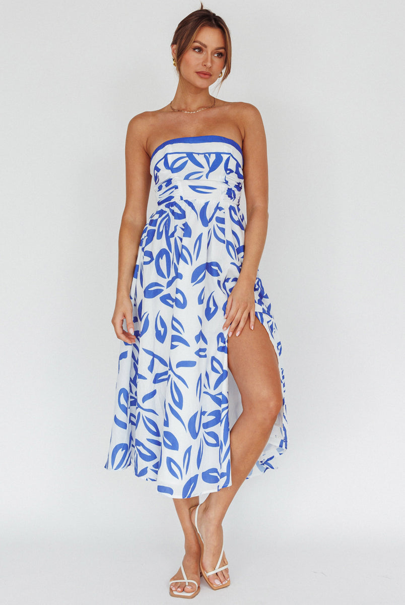 Randi Tie-Back Top Leaf Print Black