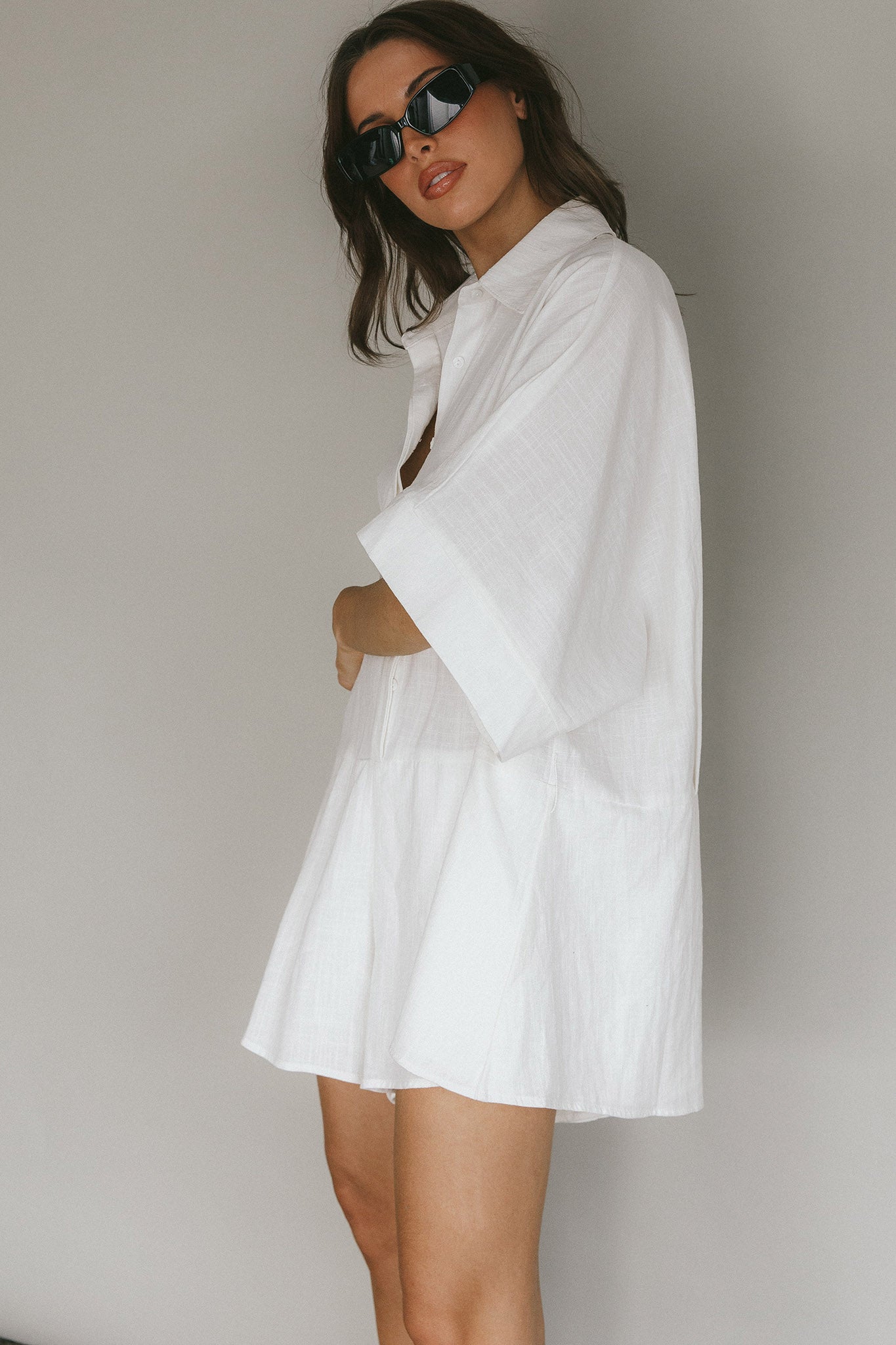 Daytona Beach Button-Up Romper White - L Daytona Beach Button-Up Romper White - L