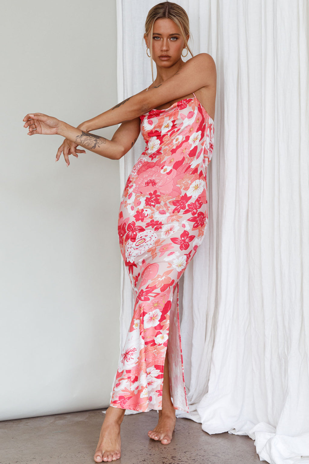 You're My Sunshine Tie-Up Back Midi Dress Pink by Selfie Leslie