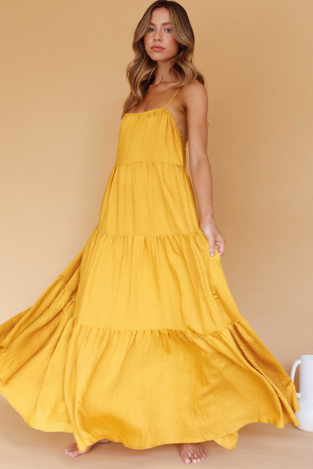 Bora Bora Tied Back Maxi Dress Tangerine by Selfie Leslie