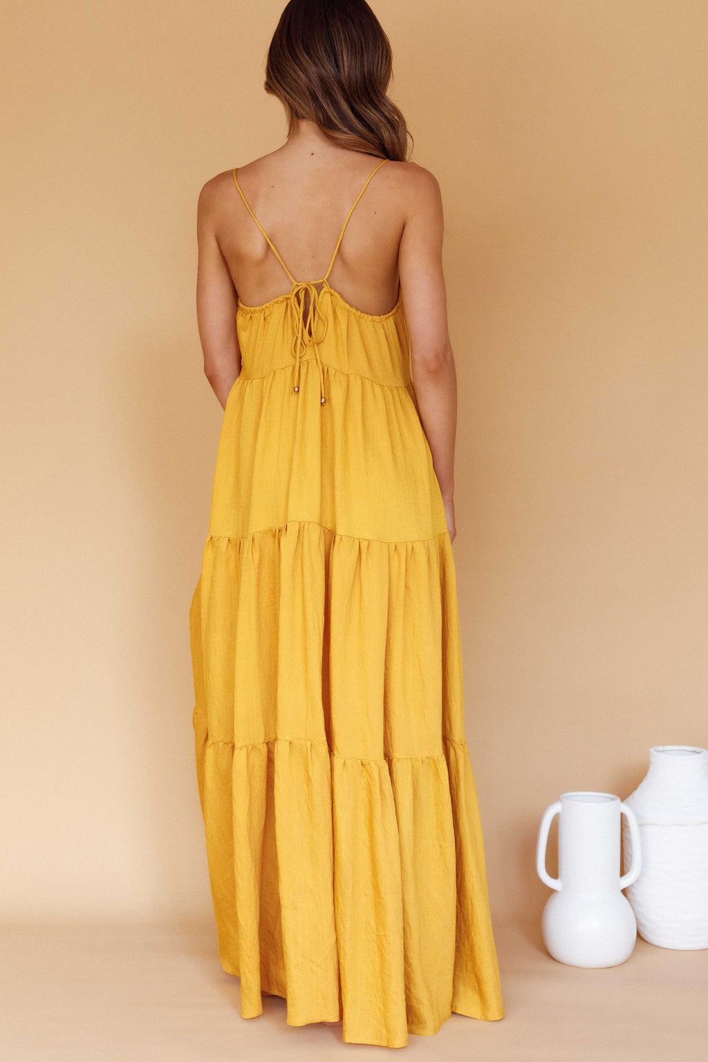 Bora Bora Tied Back Maxi Dress Tangerine by Selfie Leslie