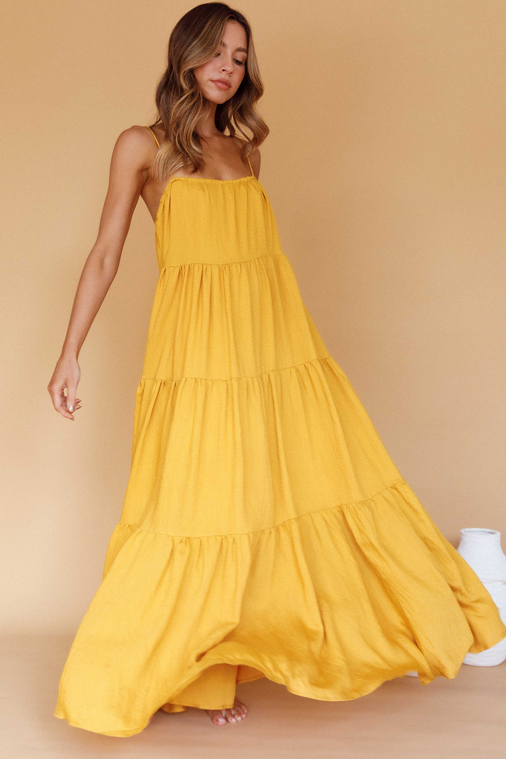 Bora Bora Tied Back Maxi Dress Tangerine by Selfie Leslie