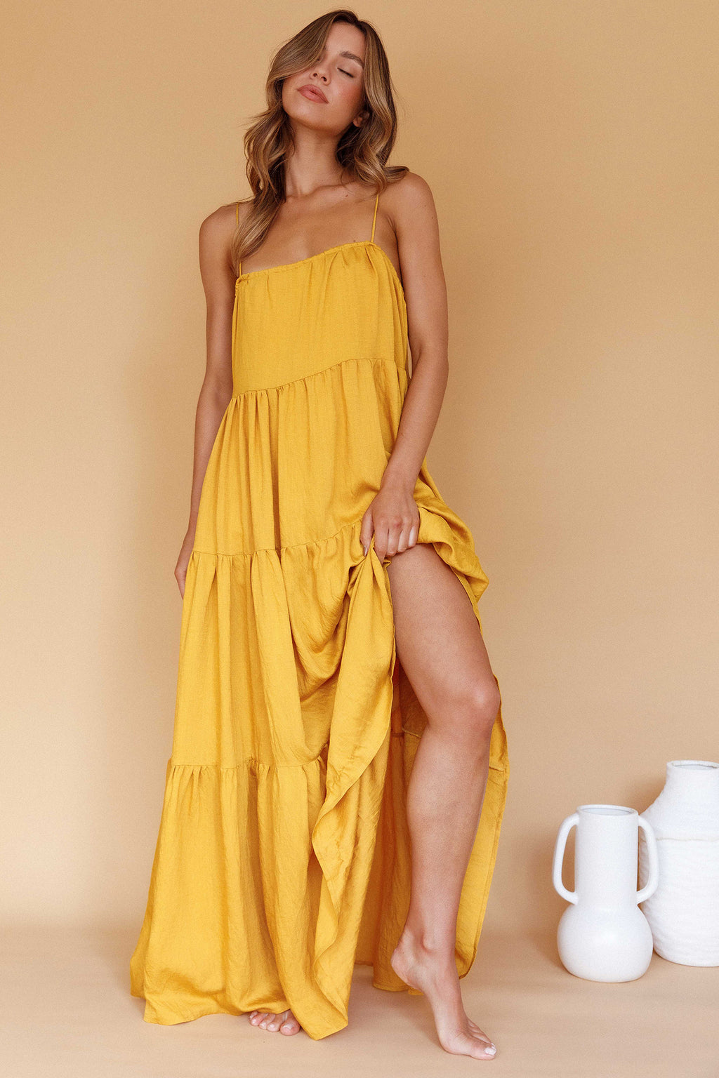 Bora Bora Tied Back Maxi Dress Tangerine by Selfie Leslie