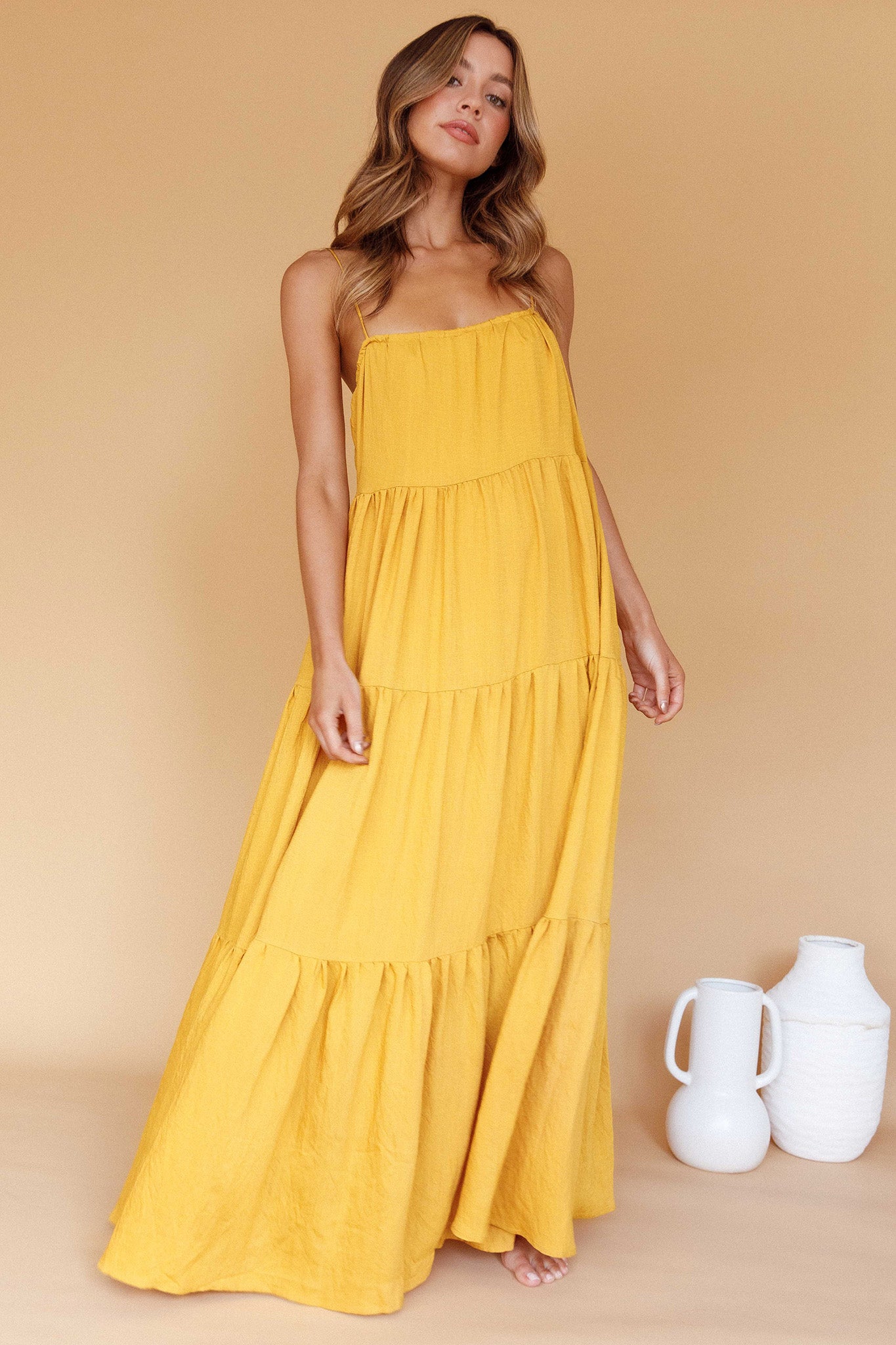 Bora Bora Tied Back Maxi Dress Tangerine by Selfie Leslie