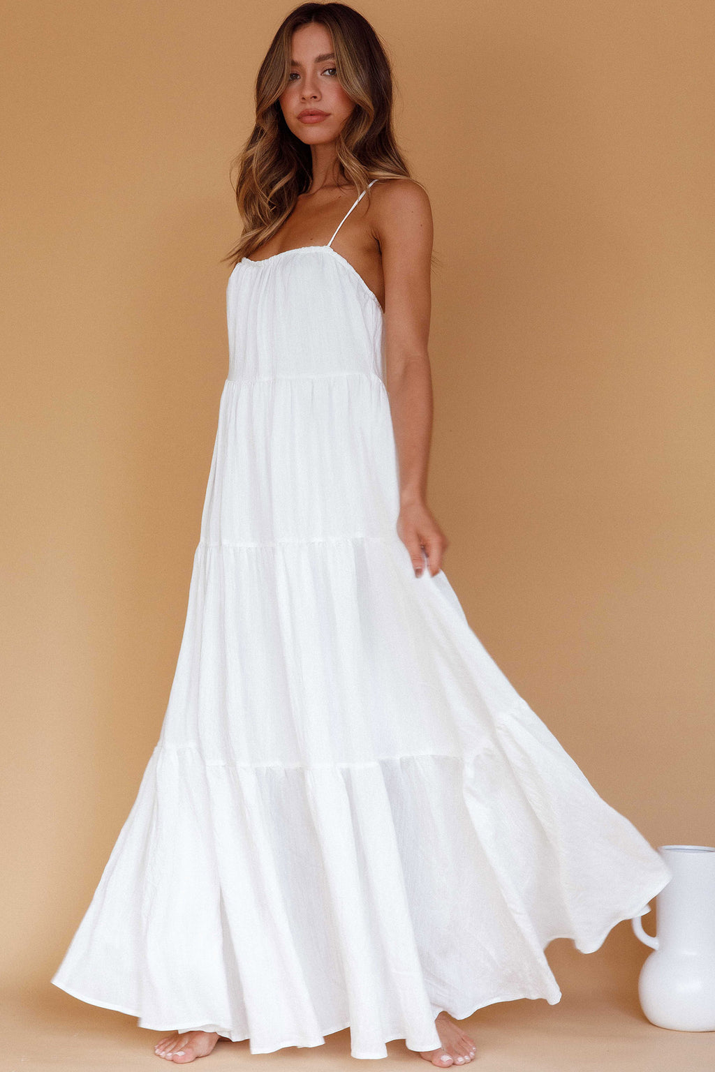 Bora Bora Tied Back Maxi Dress White by Selfie Leslie