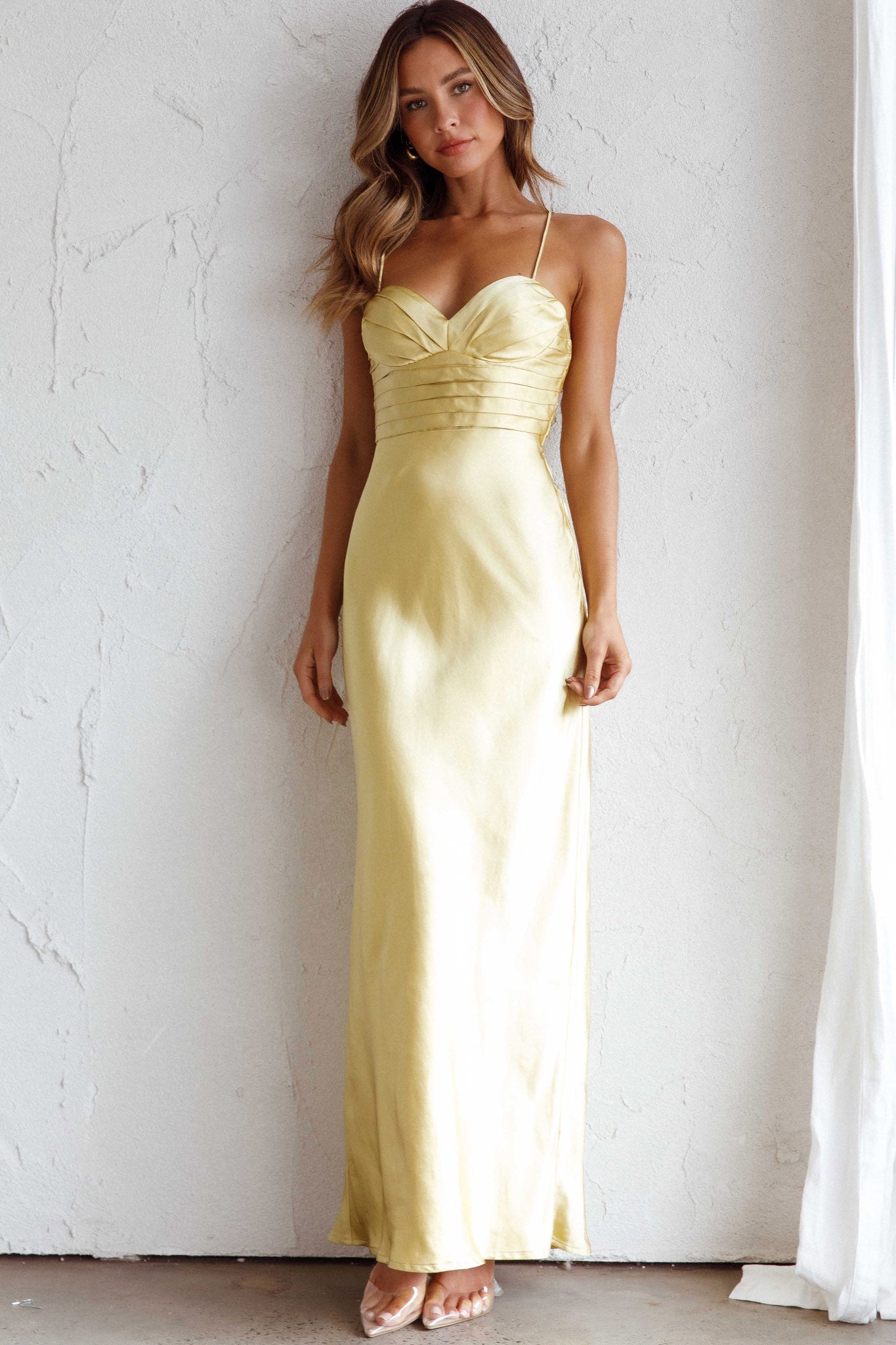 Azara Pintuck Bodice Maxi Dress Yellow | Selfie Leslie Azara Pintuck Bodice Maxi Dress Yellow | Selfie Leslie