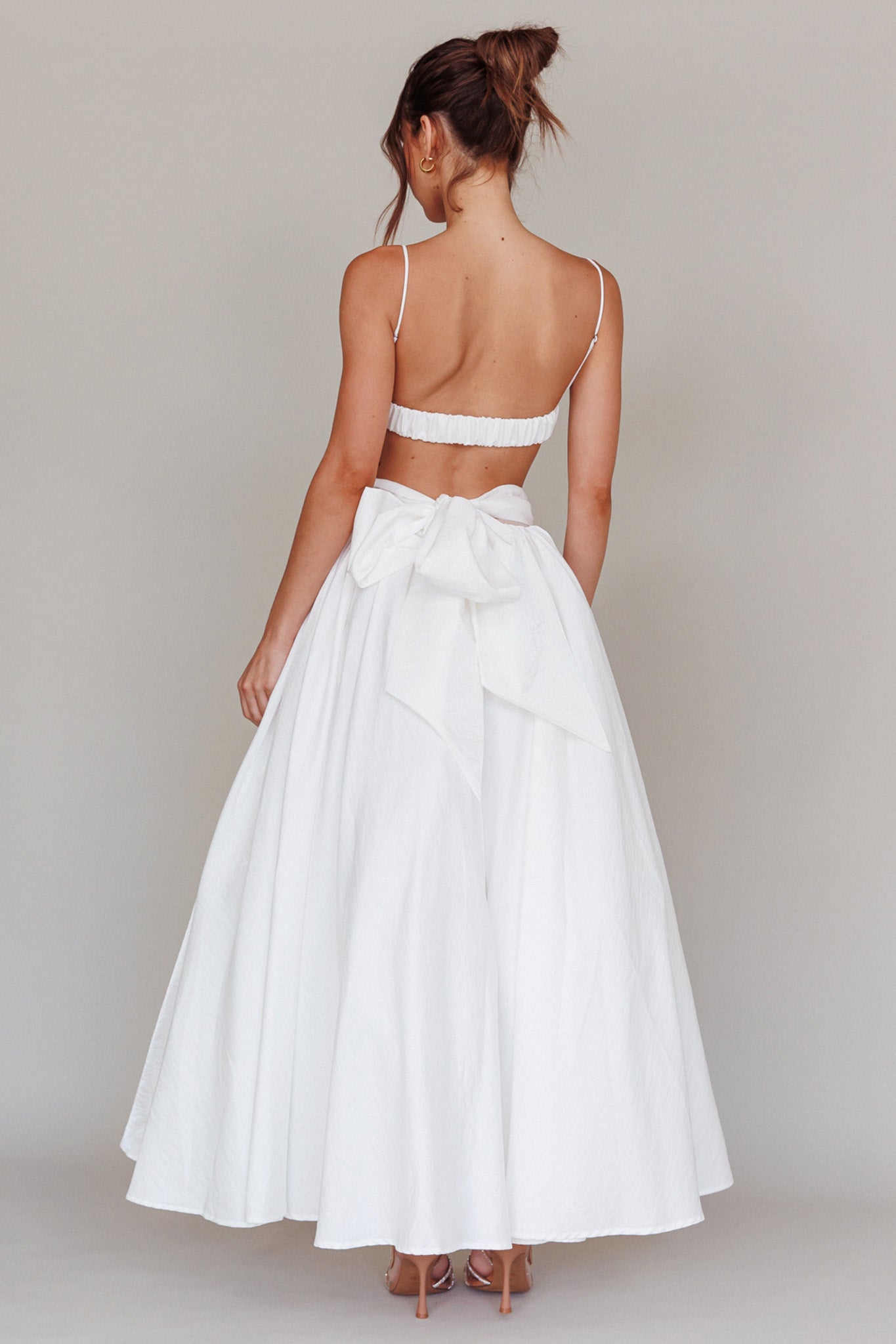 Love Songs Tied Back Maxi Skirt White - L Love Songs Tied Back Maxi Skirt White - L