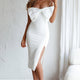 La Palazza Bow Feature Midi Dress White