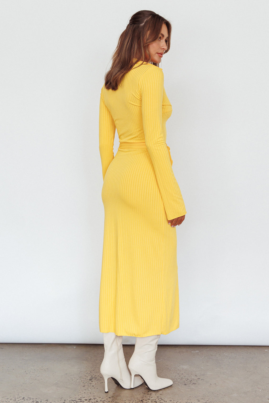 Eastcoast Collared Placket Midi Dress Yellow by Selfie Leslie