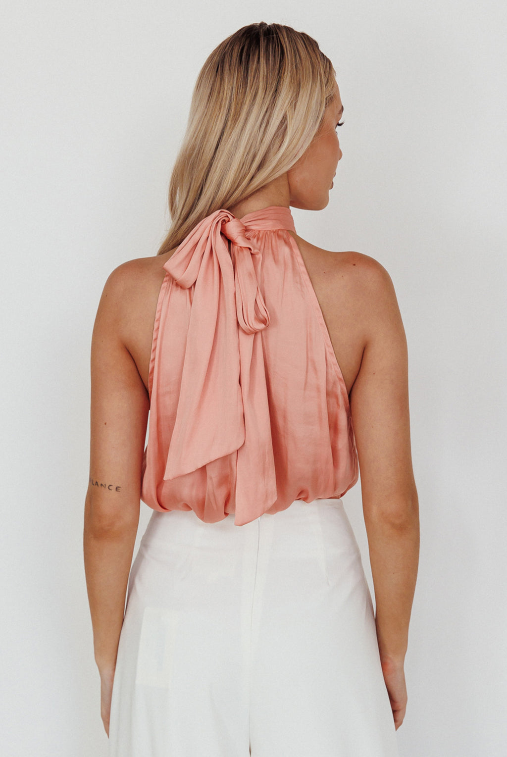 Calisto Sleeveless Tied Neck Top Rose by Selfie Leslie
