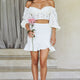 Emoji Asymmetrical Ruffle Hemline Skirt White