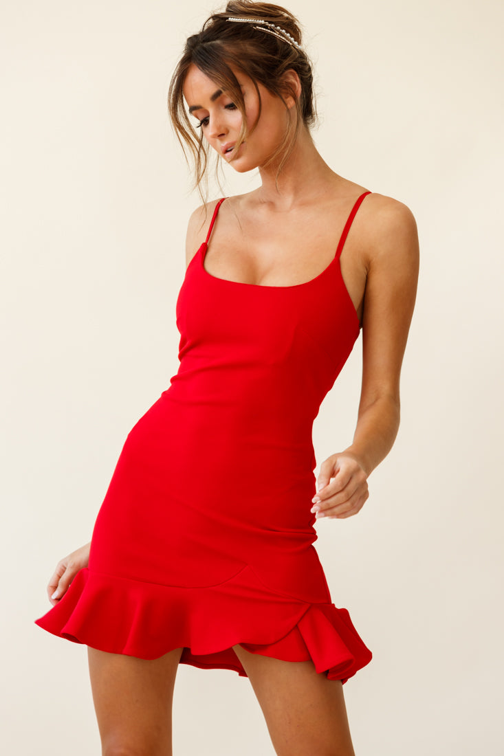 Emoji Bodycon Mini Dress Red by Selfie Leslie